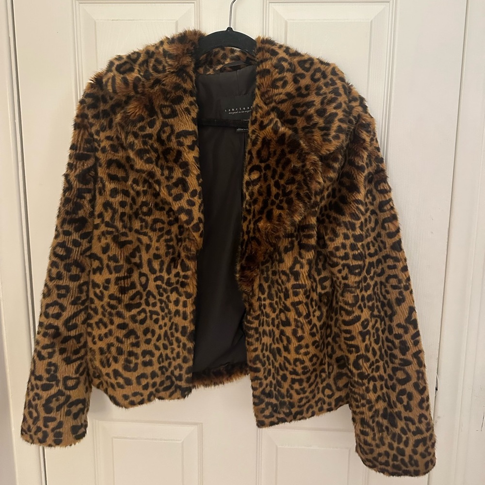 Sanctuary Animal Print Faux Fur Jacket